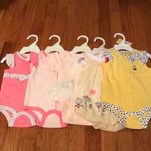 Lot of 5 NWT Baby Girl Creepers